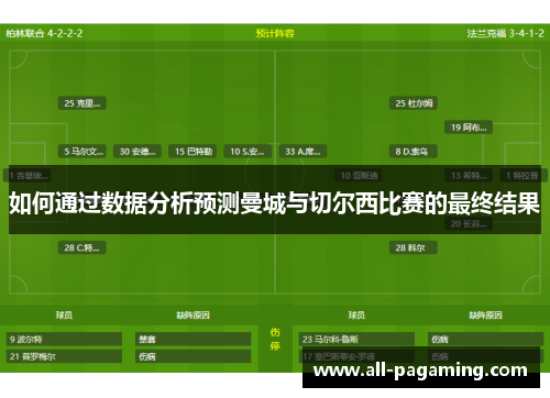 如何通过数据分析预测曼城与切尔西比赛的最终结果